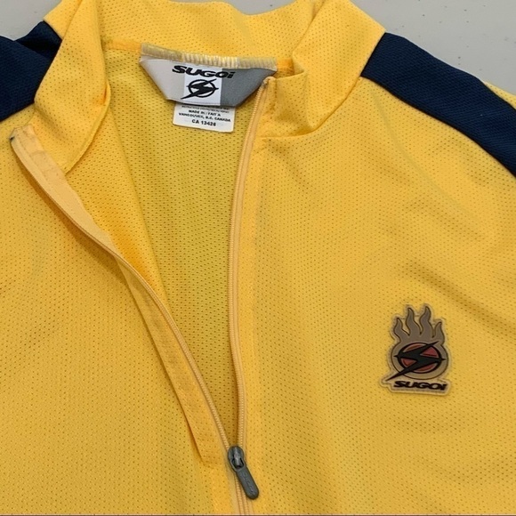 SUGOI Shirt Adult Size Medium Yellow 1/2 Zip Cycling Back Pockets Women - Picture 3 of 7